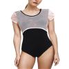 AFAVOM Ballet Leotards for Women Ballet Dance Leotard Adult Ballerina Classic Gymnastics Competition Leotard Floral Embroidery U Back Basic Leotard Short Sleeve Dancewear Bodysuit Black 2XL view 1