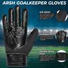 Arsh Sports Soccer Goalie Gloves,Football Goalkeeper Gloves for Kids Boys Youth Children Double Wrist Protection Along 4mm Super Grip Palm (Jet Black New, Size 3 Suitable for 5-6 Years) view 2