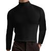 2024 Turtleneck Compression Shirt high Neck t Shirts for Men Turtleneck Sweater High Collar Long Sleeve Bottoming Shirt (Black,L)