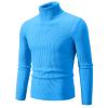 Muscularfit Casual Work Sweaters for Men Long Sleeve Slim Fit Knitted Pullover Thermal Warm Turtleneck Winter Loose Pullover Men's Novelty Sweaters Sky Blue XL view 1