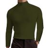 2024 Turtleneck Compression Shirt high Neck t Shirts for Men Turtleneck Sweater High Collar Long Sleeve Bottoming Shirt (Military Green,L)
