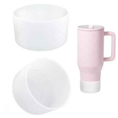 Airboat 2PCS Protective Silicone Boot Bumper for Hydrojug Traveler 40 OZ Tumbler, Water Bottle Bottom Sleeve Cover Accessories for Hydrojug Mug Cup(Clear)