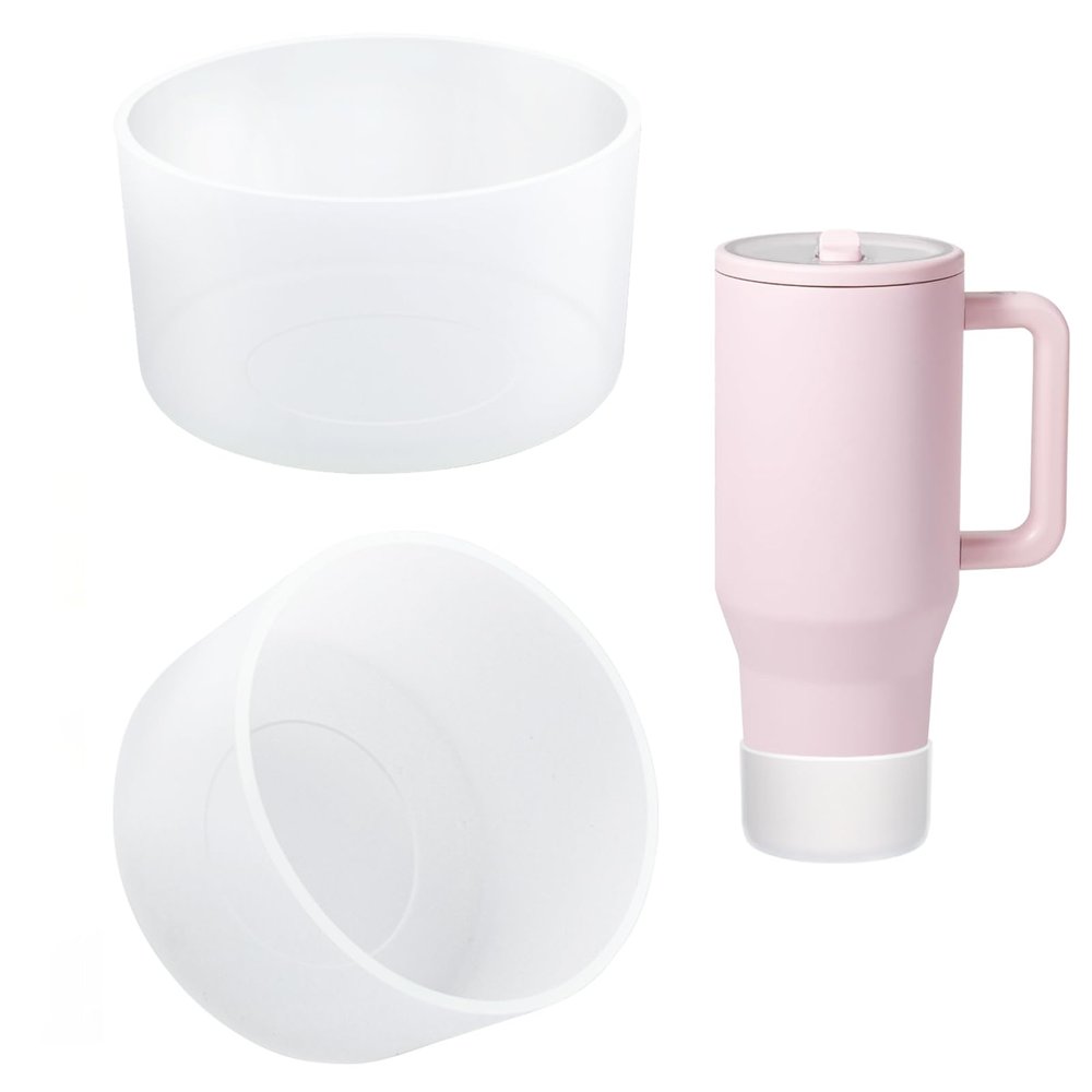 Airboat 2PCS Protective Silicone Boot Bumper for Hydrojug Traveler 40 OZ Tumbler, Water Bottle Bottom Sleeve Cover Accessories for Hydrojug Mug Cup(Clear)