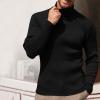 Muscularfit Men's Sweaters Big and Tall Long Sleeve Fashion Knitted Sweater Slim Fit Knitted Pullover Causal Thermal Knitwear Men Knitted Sweater Black XL view 2