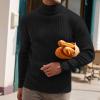 Muscularfit Men's Sweaters Big and Tall Long Sleeve Fashion Knitted Sweater Slim Fit Knitted Pullover Causal Thermal Knitwear Men Knitted Sweater Black XL view 3