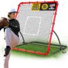 TELURY Heavy Duty Baseball Rebounder Net 4x4.5 FT Pitchback with 3 Adjustable Angles, Baseball and Softball Bounce Back Net for Ground, Line Drive, Fly Ball Return Settings Fielding Trainer (Red) view 1