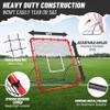 TELURY Heavy Duty Baseball Rebounder Net 4x4.5 FT Pitchback with 3 Adjustable Angles, Baseball and Softball Bounce Back Net for Ground, Line Drive, Fly Ball Return Settings Fielding Trainer (Red) view 2