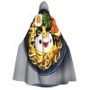Egg Cup Noodle Ramen Print Halloween Cloak Men Cape Renaissance Cloak With Hood, For Adult Cosplay Party Costume view 1