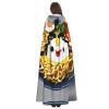 Egg Cup Noodle Ramen Print Halloween Cloak Men Cape Renaissance Cloak With Hood, For Adult Cosplay Party Costume view 4