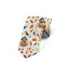 Ambesonne Men's Tie, Autumn Birds Falling Leaves, 3.7", Blue Burnt Sienna Mustard view 1