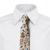 Ambesonne Men's Tie, Autumn Birds Falling Leaves, 3.7", Blue Burnt Sienna Mustard view 3