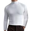2024 Turtleneck Compression Shirt high Neck t Shirts for Men Turtleneck Sweater High Collar Long Sleeve Bottoming Shirt (White,2XL) view 1