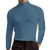 2024 Turtleneck Compression Shirt high Neck t Shirts for Men Turtleneck Sweater High Collar Long Sleeve Bottoming Shirt (Blue,S) view 1