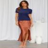 Arach&Cloz Womens Summer Tops Short Sleeve Pullover Sweaters Crew Neck Business Casual Tops Trendy 2026 Navy Blue view 4