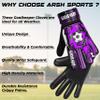 Arsh Sports Soccer Goalie Gloves for Kids,Goalkeeper Gloves for Youth Boys Girls 4MM Latex Palm,Anti Slip,Super Gip Double Wrist Protection (Black-Purple, Size 6 Suitable for 13 to 15 Years Old) view 3
