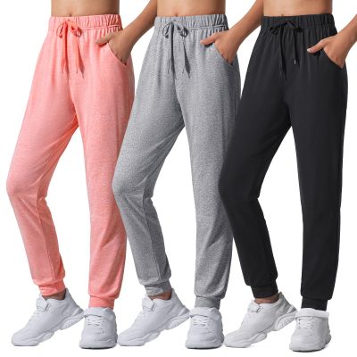 Auranso Girls Joggers 3 Pack Quick Dry Casual Sweatpants Kids Athletic Lounge Joggers Boys Active Running Pants with Pockets 13-14 Years Black Grey Orange-Pink