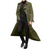 FONMA Trench Coat Men Winter Slim Coat Trench Lapel Long Jacket Double Breasted Overcoat Soft Elegant windbreaker Greens Medium view 1