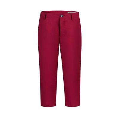 ROZU Toddler Boy Dress Pants Flat Front Boys Red Uniform Pants Adjustable Straight Belt Loops Suit Pants for Boys Light Deep Wine Red Boy Pants Size 5