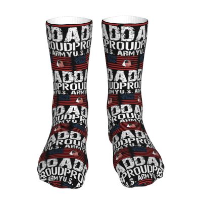 CHENYIXUO Proud U S Army Dad Usa Flag Air Cushioned Running Socks Breathable Round Neck Socks