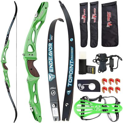 ILF Recurve Bow 66/68/70 Inch Takedown Bow for Adult Youth 18-44lbs,Takedown Recurve for Athletic Competition,ILF Bow Riser& Limbs,Right Handed (Green, 66inch-18lbs)
