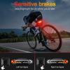 Bike Tail Light, USUPERINK 1PK Anti-Theft Smart Bike Taillight with Turn Signals and Automatic Brake Light, with Remote Control, 6 Light Modes, Safety Warning Light,USB Rechargeable,Waterproof view 3