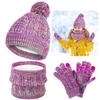 Kids Winter Hat Scarf Gloves Combo, Beanie, Neck Warmer, Thermal Gloves Set For Ages 5 To 12, Warm Winter Protection view 1