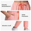 Auranso Girls Joggers 3 Pack Quick Dry Casual Sweatpants Kids Athletic Lounge Joggers Boys Active Running Pants with Pockets 7-8 Years Black Grey Orange-Pink view 4