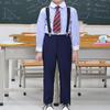 ROZU Navy Blue Uniform Pants for Boys Flat Front Slim Fit Boys Dress Pants Straight Suit Pants Formal School Straight Suit Pants Boys' Pants Size 8 view 4