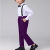 ROZU Baby Boys Pants Boys Uniform Pants Boys Dress Pants Formal Slim Fit School Pants Flat Front Deep Purple Pants Boyss Straight Toddler Kids Boys Pants Size 3t view 4
