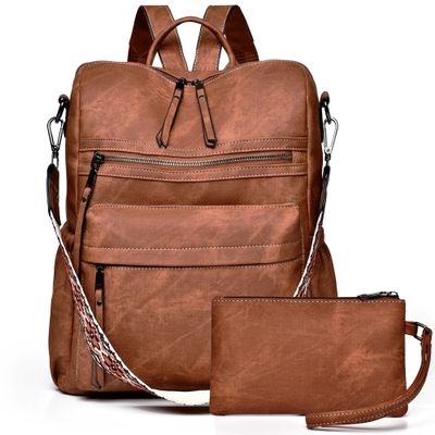 Dora & Liz Womens Backpack Purse Leather Fashion Travel Backpack Purse for Women Designer Ladies Shoulder Bags with Wristlet