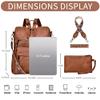 Dora & Liz Womens Backpack Purse Leather Fashion Travel Backpack Purse for Women Designer Ladies Shoulder Bags with Wristlet view 3