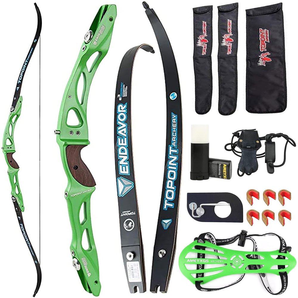 ILF Recurve Bow 66/68/70 Inch Takedown Bow for Adult Youth 18-44lbs,Takedown Recurve for Athletic Competition,ILF Bow Riser& Limbs,Right Handed (Green, 66inch-22lbs)