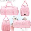 Dance Bag for Girls Soft Fluffy Ballet Bag Sports Gym Bag Travel Duffel Bag for Girls Water Resistant Overnight Sleepover Bags with Shoes Compartment view 3