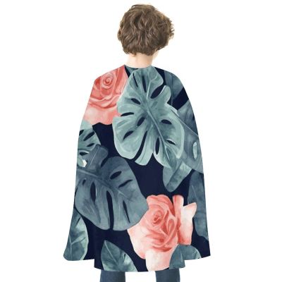 BVNMT Watercolor Monstera Pattern Printed Cape Unisex Adult Costume - One Size Fits Most (1 Count) - Ideal for Cosplay, Parties, And More