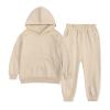 Girls Boys Tracksuit Sweatsuits Sets Athletic Hooded Sweatshirt and Jogger Sweatpants Clothing Sets (Khaki, 10-11 Years) view 1