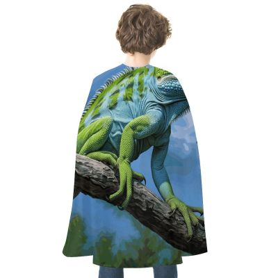 BVNMT Green Lizard Printed Cape Unisex Adult Costume - One Size Fits Most (1 Count) - Ideal for Cosplay, Parties, And More