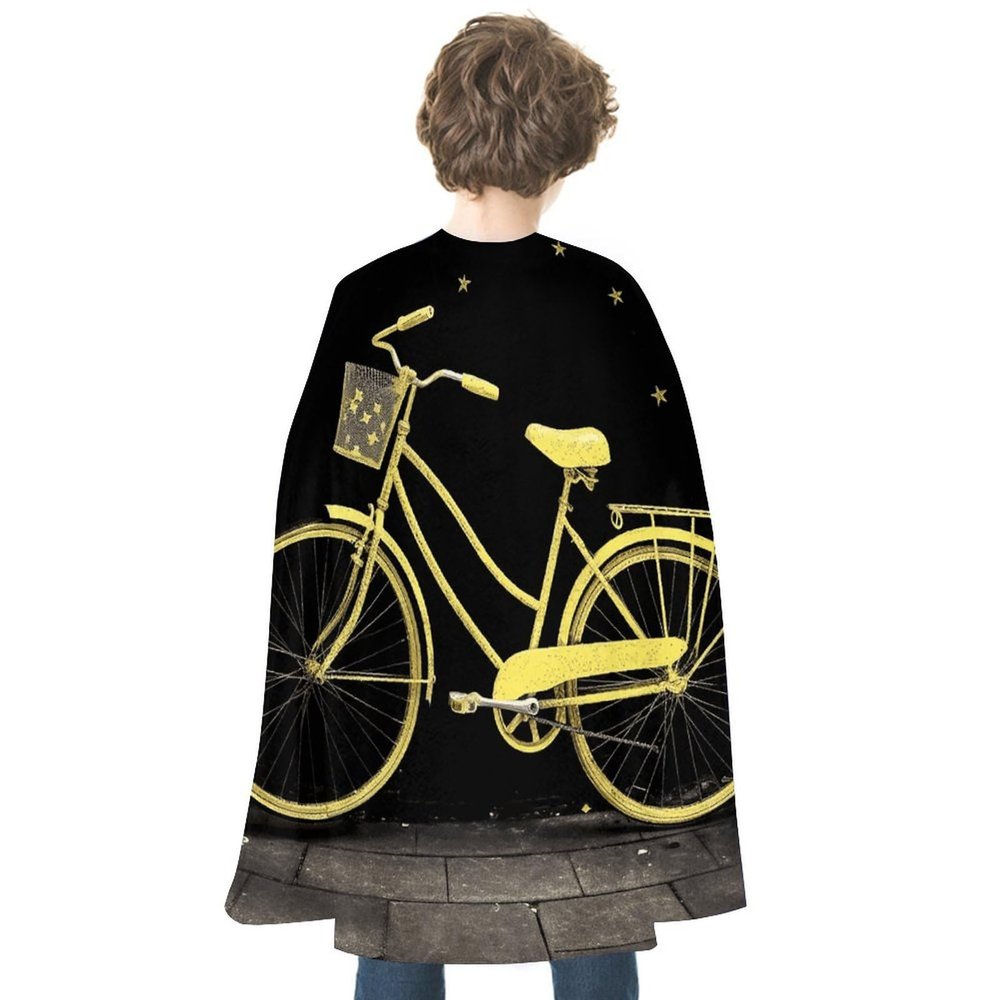 BVNMT Yellow Bike Printed Cape Unisex Adult Costume - One Size Fits Most (1 Count) - Ideal for Cosplay, Parties, And More