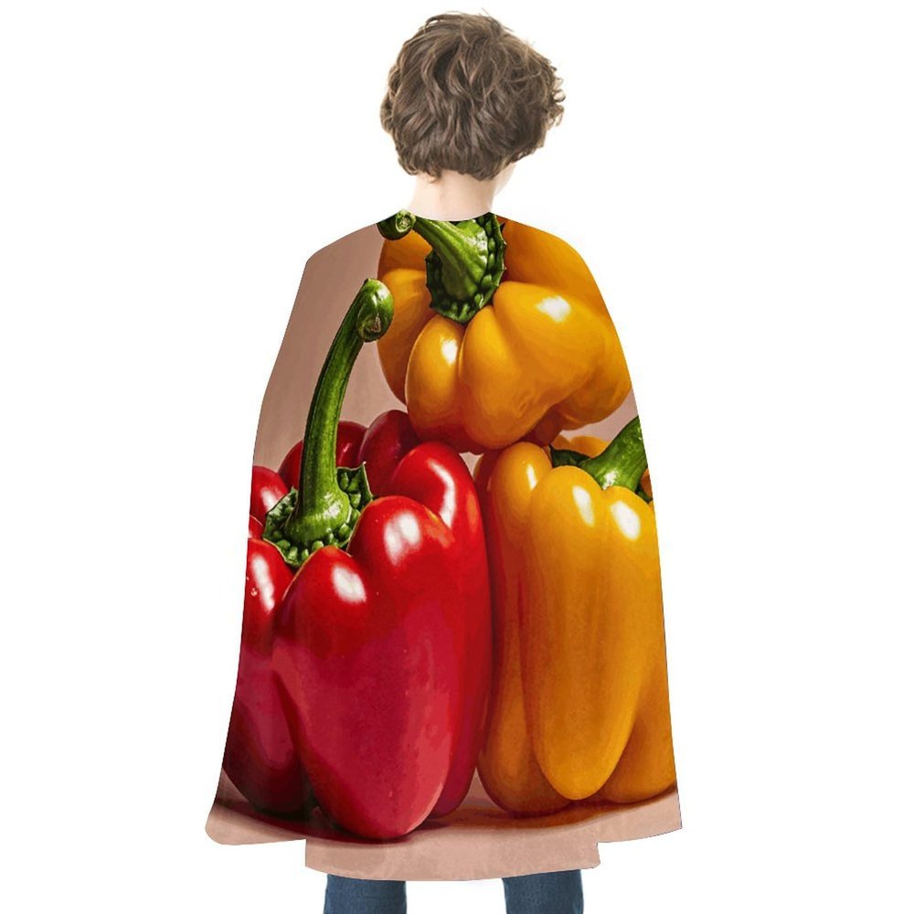BVNMT Three Fresh Bell Peppers Printed Cape Unisex Adult Costume - One Size Fits Most (1 Count) - Ideal for Cosplay, Parties, And More