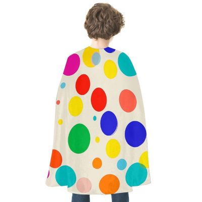BVNMT Colored Dots Printed Cape Unisex Adult Costume - One Size Fits Most (1 Count) - Ideal for Cosplay, Parties, And More