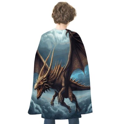 BVNMT Flying Dragon Printed Cape Unisex Adult Costume - One Size Fits Most (1 Count) - Ideal for Cosplay, Parties, And More