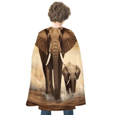 BVNMT Elephant And Baby Elephant Printed Cape Unisex Adult Costume - One Size Fits Most (1 Count) - Ideal for Cosplay, Parties, And More