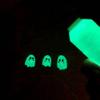 Halloween Embroidered Sweatshirt,Fall Crew Neck,Ghost Sweatshirt Glow in the Dark,Ghost Pullover White view 3