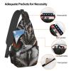 Dwrepo Sling Bag for Women Men Crossbody Bag Owl Eyes Chest Bag Hiking Daypack Fanny Pack Sling Backpack view 4