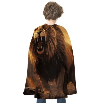 BVNMT Angry Roaring Lion Printed Cape Unisex Adult Costume - One Size Fits Most (1 Count) - Ideal for Cosplay, Parties, And More