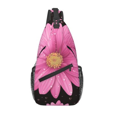 Dwrepo Sling Bag for Women Men Crossbody Bag Polka Dot Flower Chest Bag Hiking Daypack Fanny Pack Sling Backpack