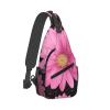 Dwrepo Sling Bag for Women Men Crossbody Bag Polka Dot Flower Chest Bag Hiking Daypack Fanny Pack Sling Backpack view 2