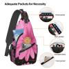 Dwrepo Sling Bag for Women Men Crossbody Bag Polka Dot Flower Chest Bag Hiking Daypack Fanny Pack Sling Backpack view 4