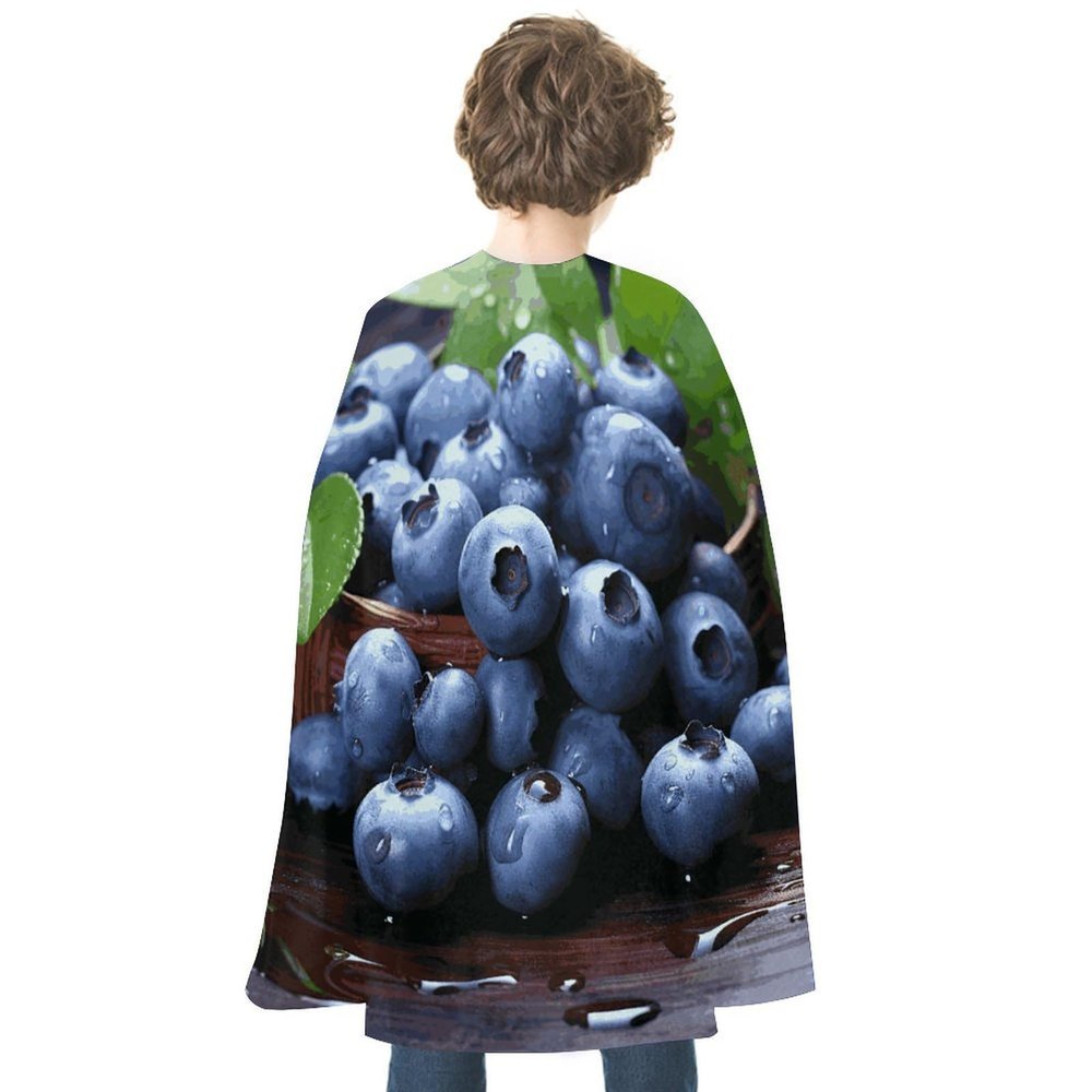 BVNMT Delicious Blueberries Printed Cape Unisex Adult Costume - One Size Fits Most (1 Count) - Ideal for Cosplay, Parties, And More