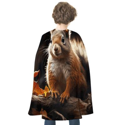 BVNMT Squirrel in The Woods Printed Cape Unisex Adult Costume - One Size Fits Most (1 Count) - Ideal for Cosplay, Parties, And More