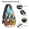 Dwrepo Sling Bag for Women Men Crossbody Bag Yellow Geometric Pineapple Chest Bag Hiking Daypack Fanny Pack Sling Backpack view 4